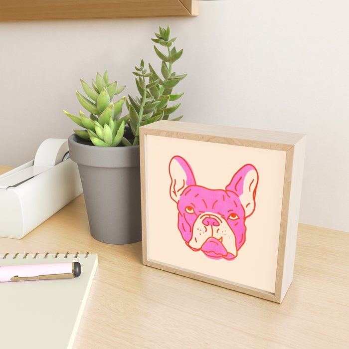 Hot Pink Bulldog Mini Art Print Gallery Image 2