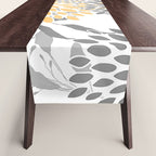 Floral Prints,  Leaves and Blooms, Gray and Yellow Table Runner Gallery Image 1