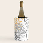Floral Prints,  Leaves and Blooms, Gray and Yellow Wine Chiller Gallery Image 3