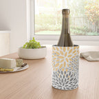 Floral Prints,  Leaves and Blooms, Gray and Yellow Wine Chiller Gallery Image 4