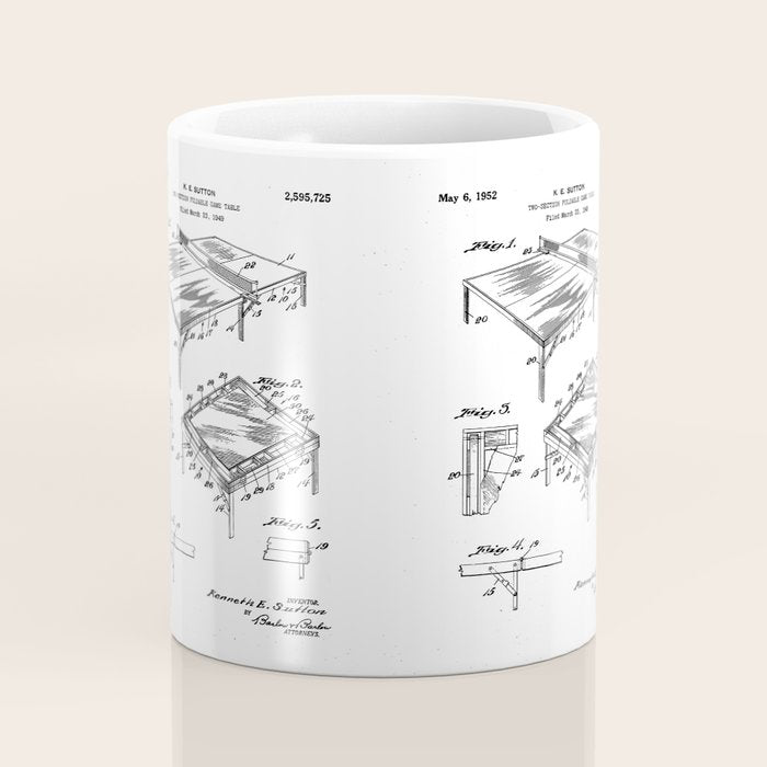 Table Tennis Patent - Tennis Art - Antique Coffee Mug Gallery Image 4