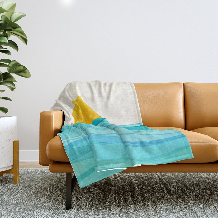 Ocean View Colorful Landscape Throw Blanket Gallery Image 1