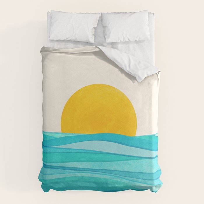 Ocean View Colorful Landscape Duvet Cover Gallery Image 1