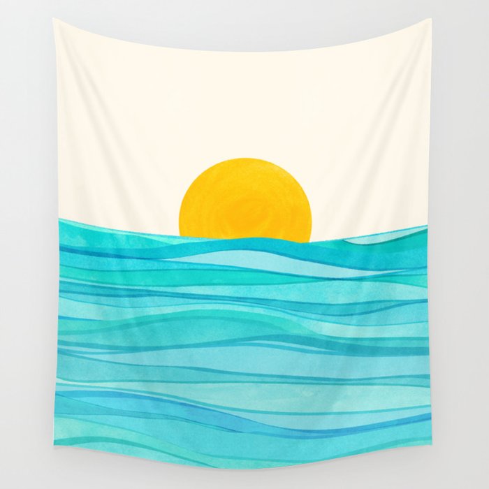 Ocean View Colorful Landscape Wall Tapestry Gallery Image 4