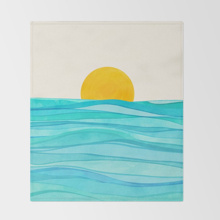 Ocean View Colorful Landscape Throw Blanket Gallery Image 2