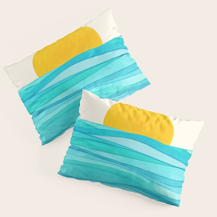 Ocean View Colorful Landscape Pillow Sham Gallery Image 3