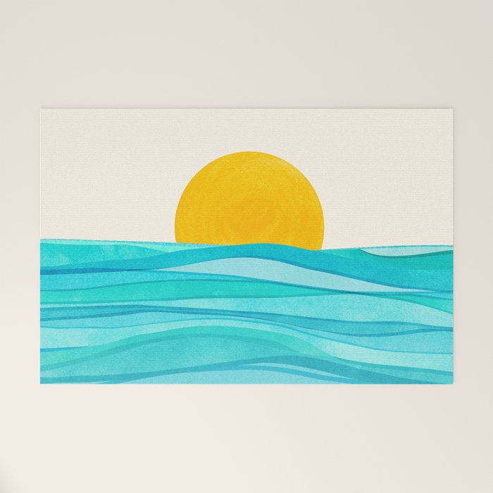 Ocean View Colorful Landscape Welcome Mat Gallery Image 1