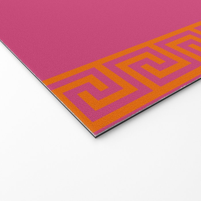 Pink Greek Key Print Welcome Mat Gallery Image 2