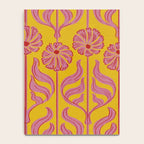 Art Deco Chic: Pink Flowers on Mustard Yellow Notebook Gallery Image 4