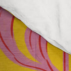 Art Deco Chic: Pink Flowers on Mustard Yellow Comforter Gallery Image 4