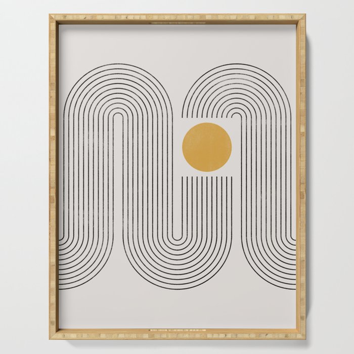Mid-Century Modern No.22 - Woodblock Print Serving Tray Gallery Image 1