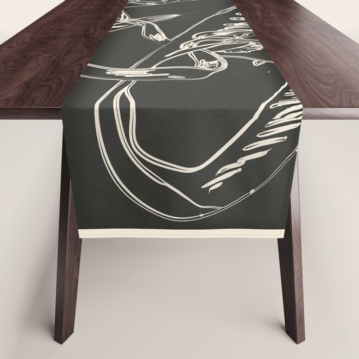 Retro Sneakers Drawing 4 Table Runner Gallery Image 1
