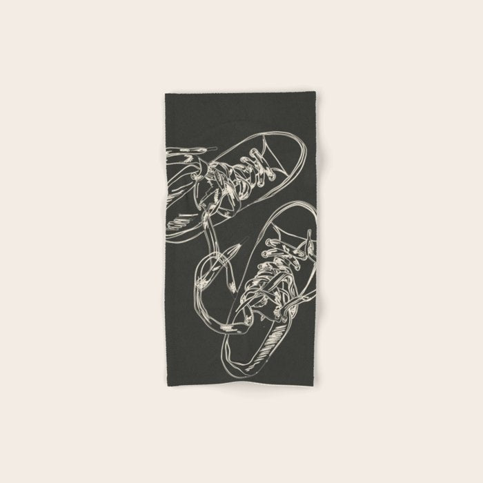 Retro Sneakers Drawing 4 Bath Towel Gallery Image 1