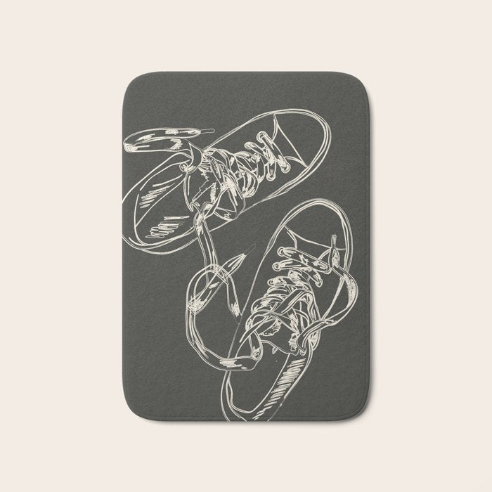 Retro Sneakers Drawing 4 Bath Mat Gallery Image 1