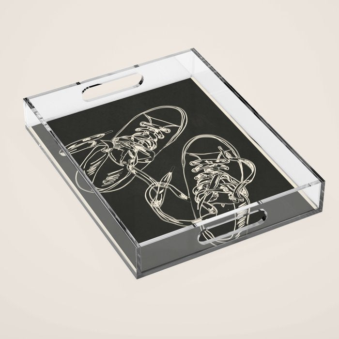 Retro Sneakers Drawing 4 Acrylic Tray Gallery Image 1