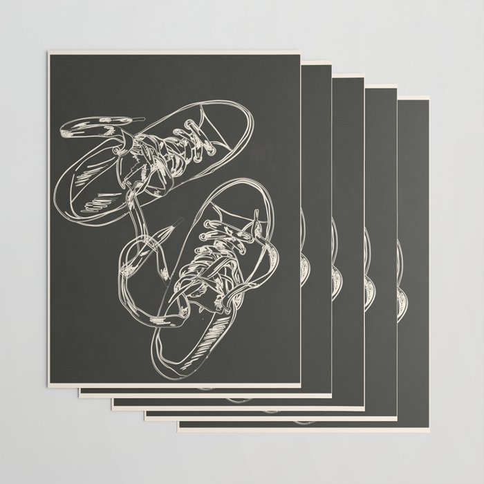 Retro Sneakers Drawing 4 Wrapping Paper Gallery Image 3