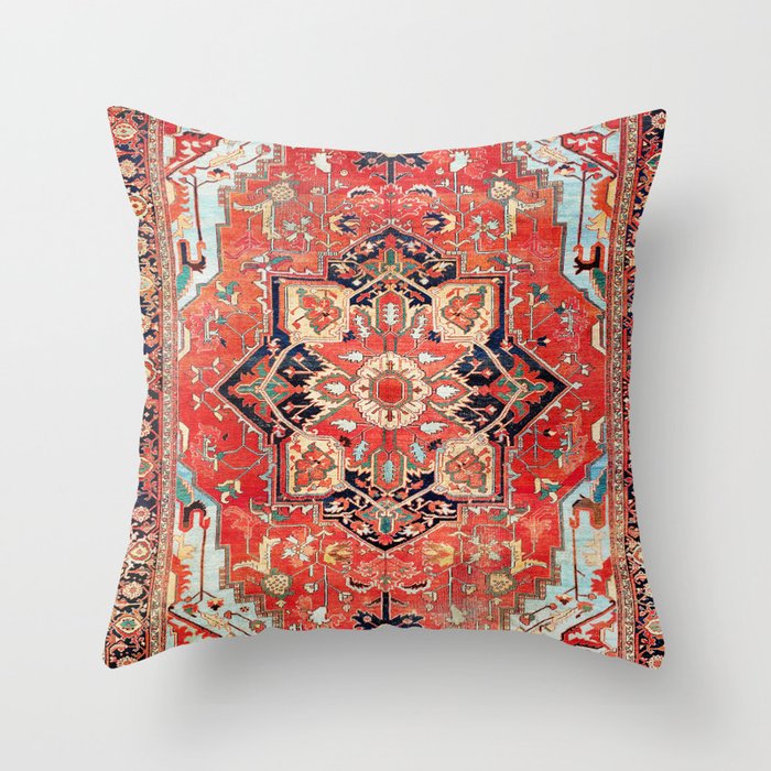 Heriz Azerbaijan Northwest Persian Rug Print Throw Pillow Gallery Image 6