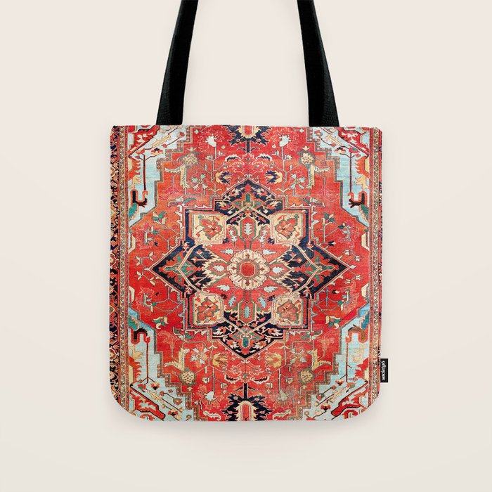 Heriz Azerbaijan Northwest Persian Rug Print Tote Bag Gallery Image 1