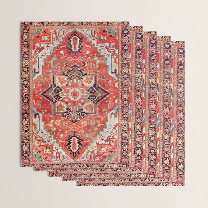Heriz Azerbaijan Northwest Persian Rug Print Wrapping Paper Gallery Image 3