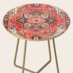 Heriz Azerbaijan Northwest Persian Rug Print Side Table Gallery Image 2