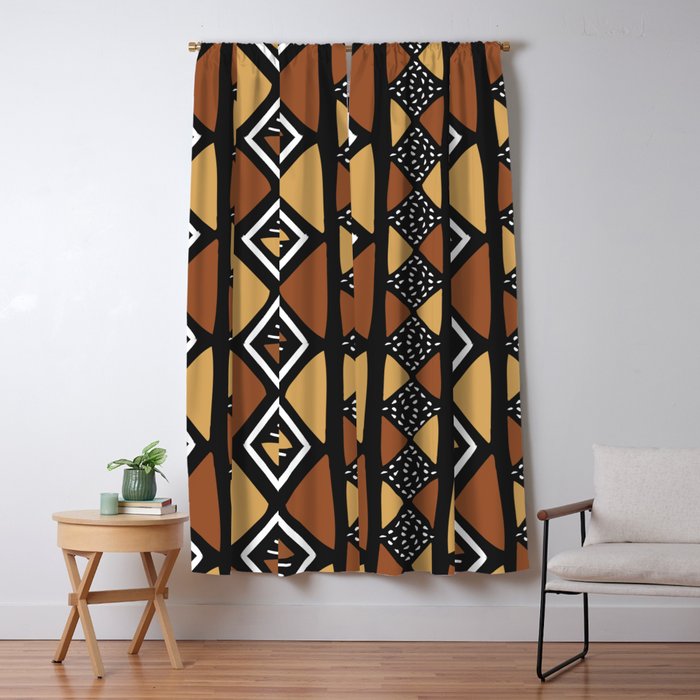 African mud cloth Mali Window Curtain Gallery Image 1