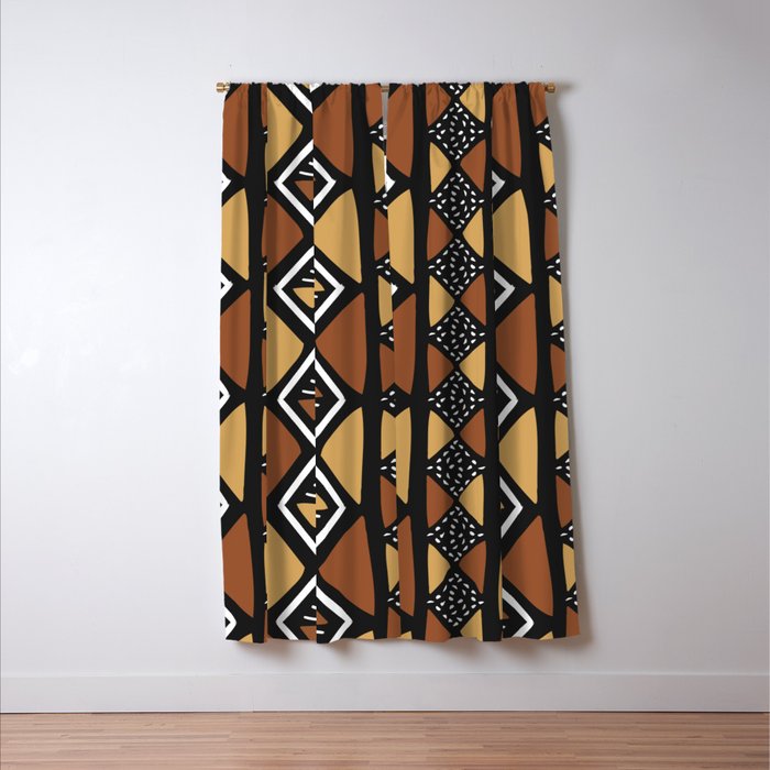 African mud cloth Mali Window Curtain Gallery Image 3