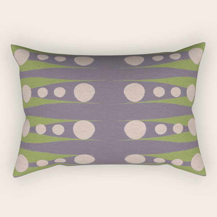 Holding the pose in abstract shapes in purple hues  Rectangular Pillow Gallery Image 2