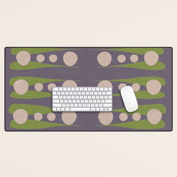 Holding the pose in abstract shapes in purple hues  Desk Mat Gallery Image 1