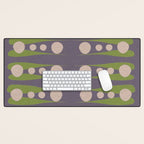 Holding the pose in abstract shapes in purple hues  Desk Mat Gallery Image 1