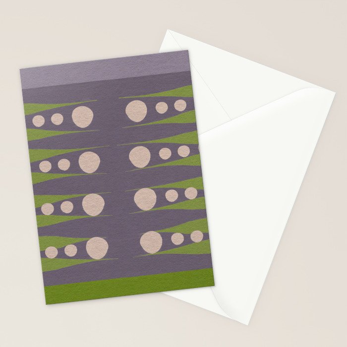 Holding the pose in abstract shapes in purple hues  Stationery Card Gallery Image 2