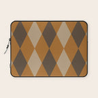 Retro Argyle Diamond Pattern Brown Caramel Laptop Sleeve Gallery Image 1