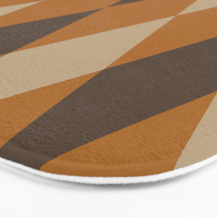 Retro Argyle Diamond Pattern Brown Caramel Bath Mat Gallery Image 3