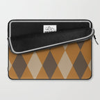 Retro Argyle Diamond Pattern Brown Caramel Laptop Sleeve Gallery Image 2