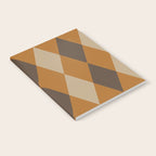 Retro Argyle Diamond Pattern Brown Caramel Notebook Gallery Image 2