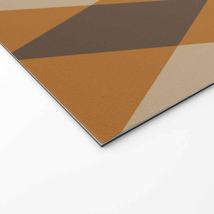 Retro Argyle Diamond Pattern Brown Caramel Welcome Mat Gallery Image 2