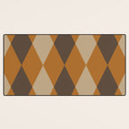 Retro Argyle Diamond Pattern Brown Caramel Desk Mat Gallery Image 3