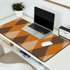 Retro Argyle Diamond Pattern Brown Caramel Desk Mat Gallery Image 2