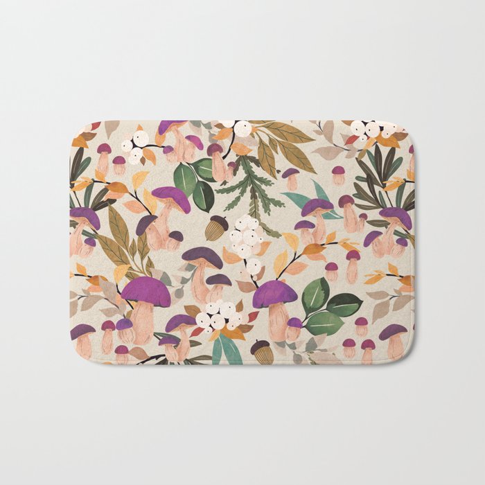 Magic mushroom forest H Bath Mat Gallery Image 1