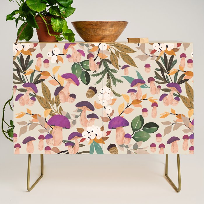 Magic mushroom forest H Credenza Gallery Image 1