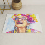 Ageless Bold And Joyful Charismatic Female Portrait Rug Gallery Image 1