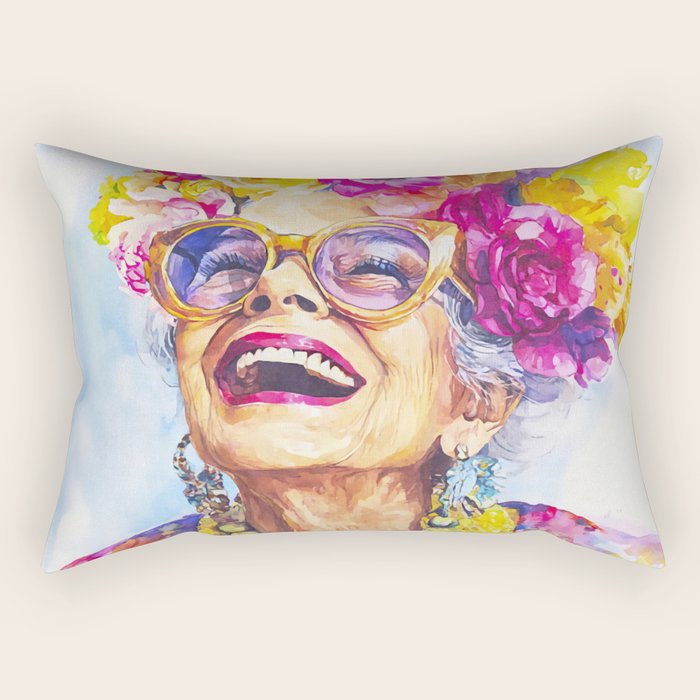 Ageless Bold And Joyful Charismatic Female Portrait Rectangular Pillow Gallery Image 2