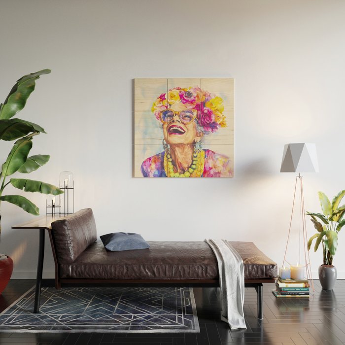Ageless Bold And Joyful Charismatic Female Portrait Wood Wall Art Gallery Image 2