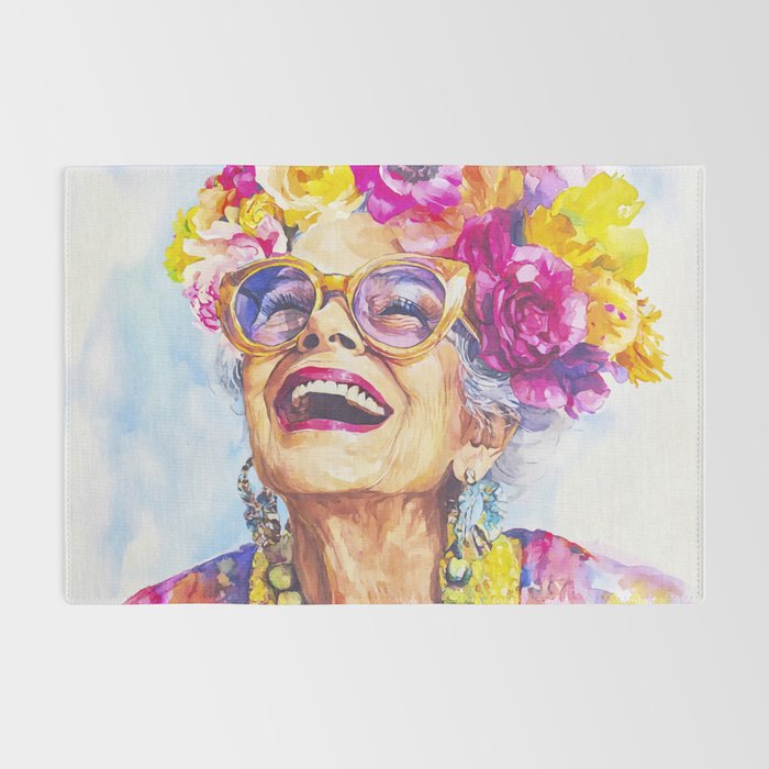 Ageless Bold And Joyful Charismatic Female Portrait Rug Gallery Image 2