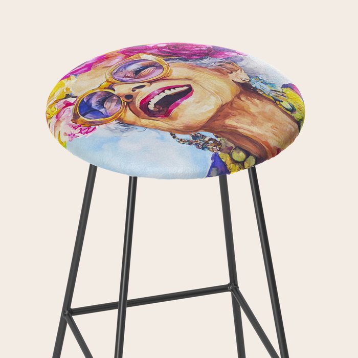 Ageless Bold And Joyful Charismatic Female Portrait Stool Gallery Image 2