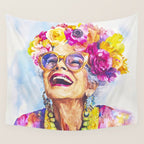 Ageless Bold And Joyful Charismatic Female Portrait Wall Tapestry Gallery Image 4