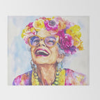 Ageless Bold And Joyful Charismatic Female Portrait Throw Blanket Gallery Image 2