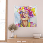 Ageless Bold And Joyful Charismatic Female Portrait Wall Tapestry Gallery Image 2