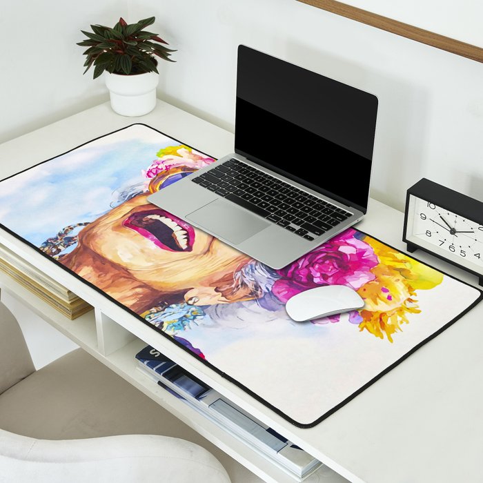 Ageless Bold And Joyful Charismatic Female Portrait Desk Mat Gallery Image 2