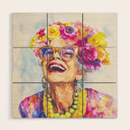 Ageless Bold And Joyful Charismatic Female Portrait Wood Wall Art Gallery Image 1