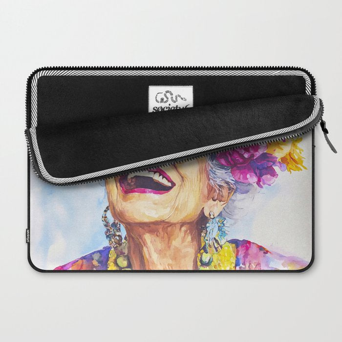 Ageless Bold And Joyful Charismatic Female Portrait Laptop Sleeve Gallery Image 2